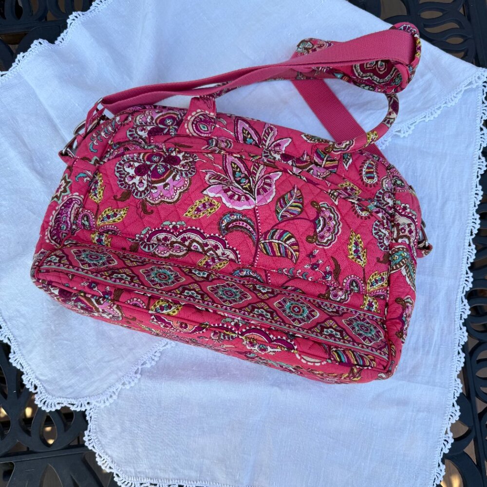 Vera Bradley Travel/Computer Bag in Retired "Call Me Coral" Pink Pattern - Picture 2 of 8